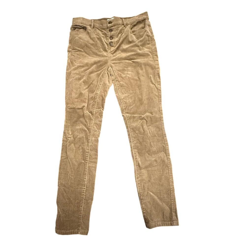 LOFT Outlet Women's Tan High Rise Skinny Corduroy Pants Size 4 Button Fly